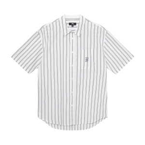 Рубашка в полоску с короткими рукавами свободного кроя Stussy Off White Stripes