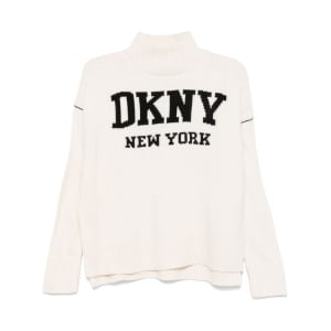 DKNY логотип-интарсия свитер, белый