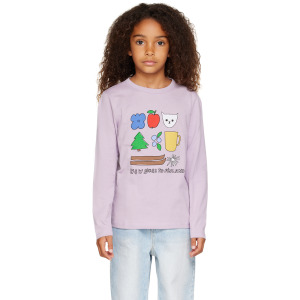 Детская футболка с длинными рукавами Purple Objects Wander & Wonder