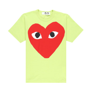 Футболка Comme des Garçons PLAY Big Heart, зеленая