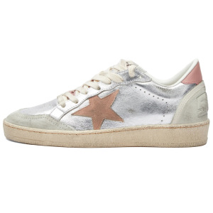 Кроссовки Golden Goose Ball Star Leather, серебристый/розовый