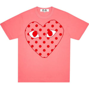 Футболка Comme des Garçons PLAY Pastelle Polka Dot Logo 'Pink', розовый