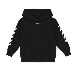 Худи из хлопка с принтом Off-White, черный