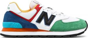 New Balance 574 Rugged White Varsity Green