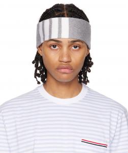 Серая повязка на голову с 4 полосами Thom Browne