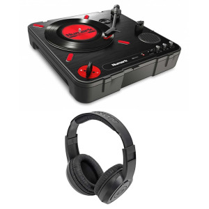 Numark PT01 Scratch DJ Turntable с USB/AUX/RCA+динамиком+наушниками Samson PT01Scratch+SASR350