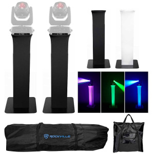 (2) тотемные стойки + черные + белые сетки для 2) фонарей Chauvet Intimidator Beam 140SR Rockville (2) RTP32B 140SR