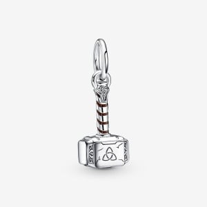 Шарм Pandora Marvel The Avengers Thor's Hammer Dangle, серебро