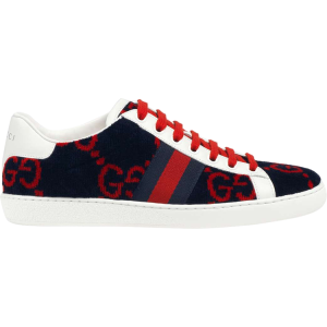 Кроссовки Gucci Wmns Ace GG Terry Cloth Blue Red, синий