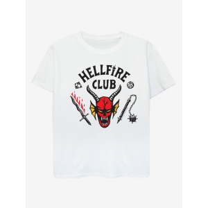 Детская белая футболка NW2 Stranger Things Hellfire Club George., белый