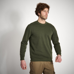 Охотничий свитер 100 зеленый SOLOGNAC, темный хаки