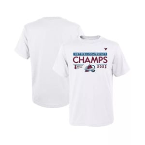 Белая футболка Big Boys and Girls Colorado Avalanche 2022 Western Conference Champions в раздевалке Fanatics, белый