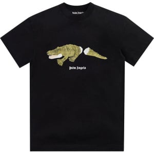 Футболка Palm Angels Croco Classic Tee 'Black/Green', черный