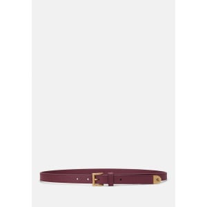 Пояс PEBBLED LEATHER SKINNY BELT Lauren Ralph Lauren, Бордо