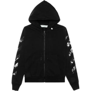 Худи Off-White Caravaggio Square Slim Zip Hoodie 'Black/Multicolor', черный