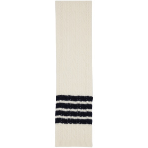Белый шарф с 4 полосами Thom Browne