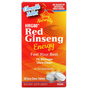 Пищевая Добавка Terry Naturally HRG80 Red Ginseng Energy, 30 жевательных таблеток