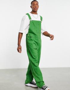 Зеленый длинный джинсовый комбинезон ASOS DESIGN