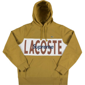 Толстовка Supreme x Lacoste Logo Panel Hooded Sweatshirt 'Gold', золотой