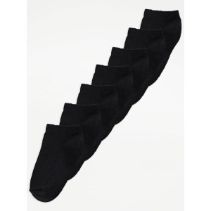 Набор из 7 черных спортивных носков George., черный
