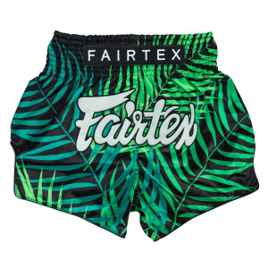 Шорты для тайского бокса Fairtex Bs1945 Tropical, размер XS, черный/зеленый