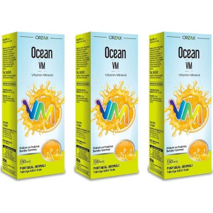 Сироп Orzax Ocean Vm Vitamin Mineral со вкусом апельсина, 3 упаковки по 150 мл