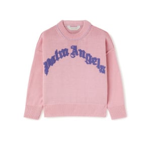 Palm Angels Kids джемпер с вышивкой Curved Logo, розовый