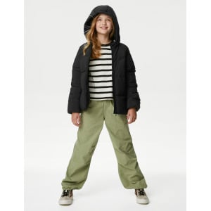 Стеганое пальто Stormwear (6–16 лет) Marks & Spencer, черный