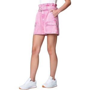 Шорты Blank NYC Acid Wash Paper Bag Belt Shorts in Raspberry Sorbet, цвет Raspberry Sorbet