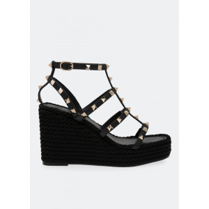 Сандалии VALENTINO GARAVANI Rockstud wedge sandals, черный