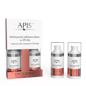 APIS Отшелушивающий домашний уход интенсивное обновление кожи за 20 дней набор эмульсия 10% 15мл + гель 15% 15мл