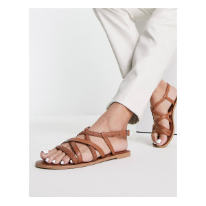 Светло-коричневые сандалии с плетеными ремешками Accessorize