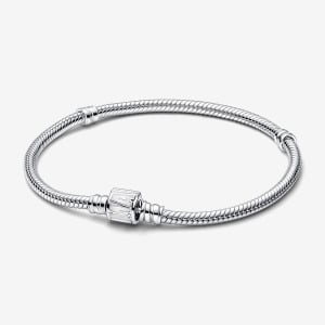 Браслет Pandora Moments Marvel Logo Clasp Snake Chain, серебро/белый