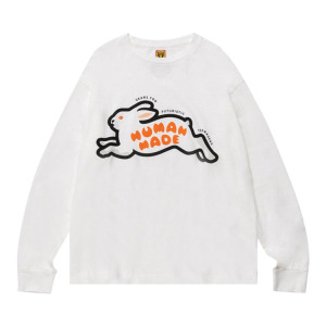 Футболка Human Made Rabbit Long-Sleeve T-Shirt 'White', белый