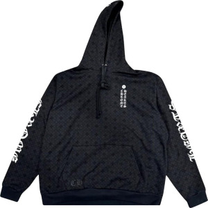 Худи Chrome Hearts Monogram Vertical Logo Hoodie 'Black', черный