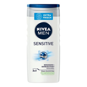 Гель для душа Men Sensitive с экстрактом бамбука для тела, лица и волос 250мл, Nivea