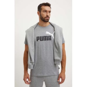 Хлопковая футболка Puma, серый