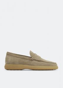 Лоферы TOD'S Suede loafers, бежевый