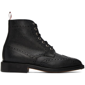 Черные классические ботинки Wingtip Thom Browne