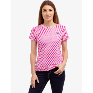 Футболка U.S. Polo Assn. Gingham Crew Neck, розовый