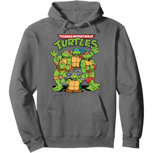 Худи Teenage Mutant Ninja Turtles Classic Retro Logo, серый