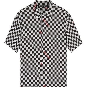 Рубашка Palm Angels Damier Print Bowling Shirt 'Black/Red', черный