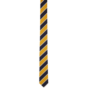 Желто-темно-синий классический галстук в полоску Thom Browne