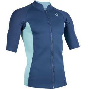 Неопреновая куртка для снорклинга с короткими рукавами мужская 500 1,5 мм синяя/бирюзовая SUBEA, темно-бирюзовый/бирюзово-зеленый