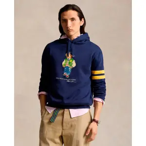 Мужская толстовка с капюшоном и принтом Polo Bear Polo Ralph Lauren, темно-синий