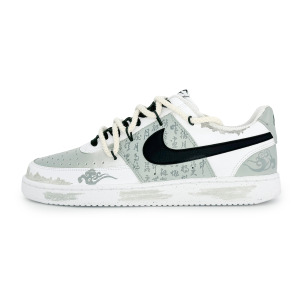 Кроссовки Nike Court Vision 1 Skateboarding Shoes Men Low-top White/cyan/black, светло-серый