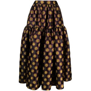 La DoubleJ Oscar graphic-print skirt, черный