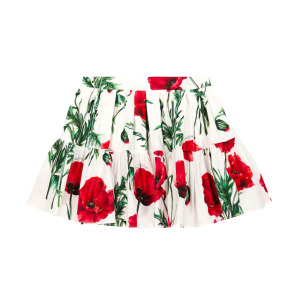 Юбка из хлопка с цветочным принтом Dolce&Gabbana, разноцветный