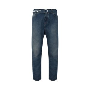 Джинсы Off-White Tapered Belted Jeans, синий