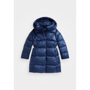 Пуховое пальто QUILTED LONG JACKET Ralph Lauren, темно-синий